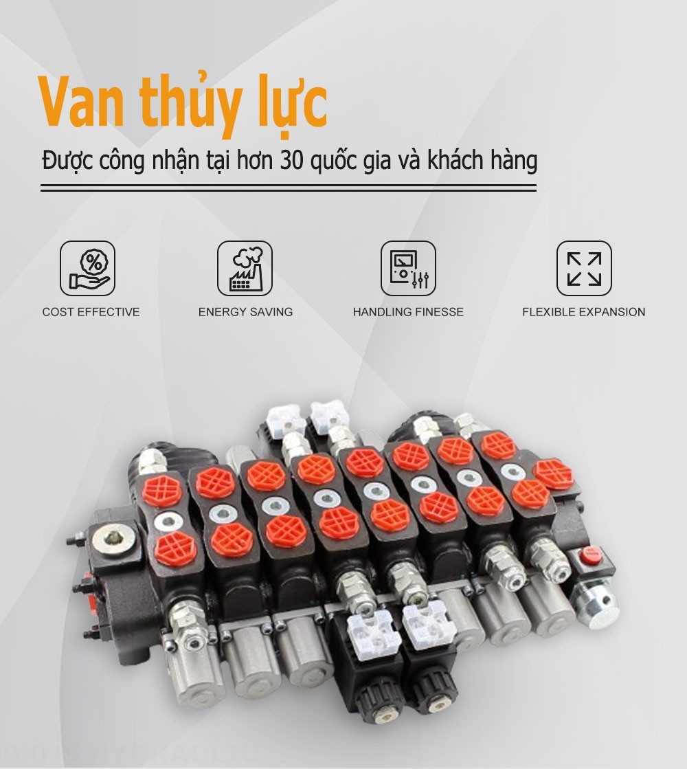 SD8 Điều khiển thủ công Xy lanh 8 Van định hướng phân đoạn